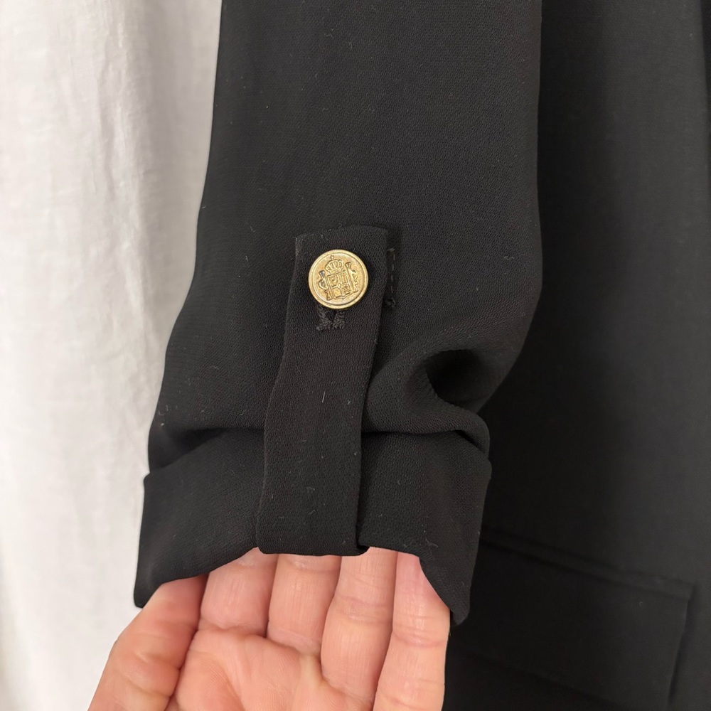 Zara Women's Long 3/4 Slv Black Blazer - Sz Small - Picture 2 of 7